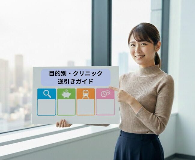 【迷ったらここ！】目的別・クリニック逆引きガイド